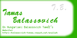 tamas balassovich business card